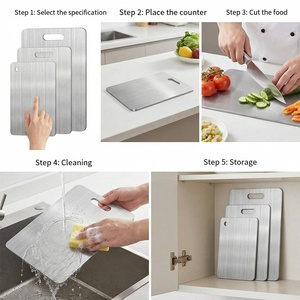 Stainless Steel Double-sided Thickened Chopping <strong>Board</strong> Eco-friendly &amp; Anti-Bacterial Food Cutting <strong>Board</strong> for Wedding Use - Product Image 4