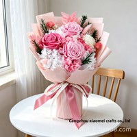 Grensoverschrijdend geconserveerd paars rozenboeket, kant-en-klaar Valentijnsdag, verjaardag, kerstcadeau voor vriendin, gemaakt in China
