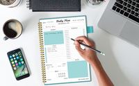 Agenda quotidien non daté, carnet de liste de tâches avec calendrier horaire, repas, organiseur d'appointements en spirale, carnet pour homme/