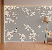 Papiers Peints Muraux Contract Peony Phoenix Ignifuges et Imperméables 54 Pouces pour Salle d'Exposition en PVC Vinyle