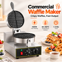 Gaufrier Électrique Léger Professionnel avec Garantie 1 An pour Café, Bar à Petit-Déjeuner, Stand Mobile, et Boutique de Snacks