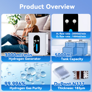 เครื่องผลิตออกซิเจนไฮโดรเจนแบบสูดดมสำหรับใบหน้า ขนาดใหญ่ 3000 มล. ใช้เมมเบรน DuPont ระบบ SPE PEM ของญี่ปุ่น สำหรับผู้จำหน่ายเครื่องผลิตออกซิเจนไฮโดรเจน - Product Image 2