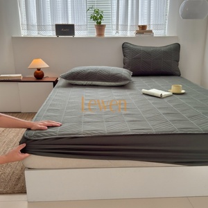 Housse de <span class=keywords><strong>matelas</strong></span> de luxe unie, respirante, lavable, matelassée, toutes saisons, en coton et polyester, pour usage domestique - Product Image 2