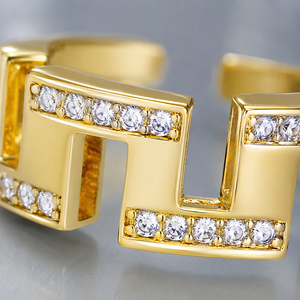 Anello aperto classico dal design semplice, regolabile, da indossare ogni giorno per le donne - Product Image 4