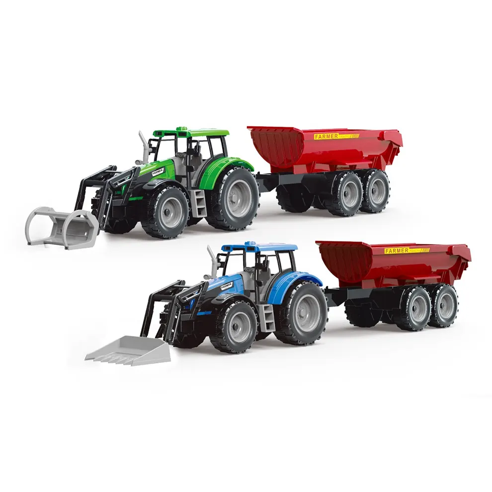 थोक प्लास्टिक सिमुलेशन मिनी किसान ट्रैक्टर घर्षण ट्रक मॉडल जड़ता खेत कार खिलौना बच्चों के लिए