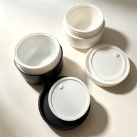 Pot de crème cosmétique de luxe blanc et noir, double couche, anti-lumière, vide, pour crème contour des yeux, emballage en PP