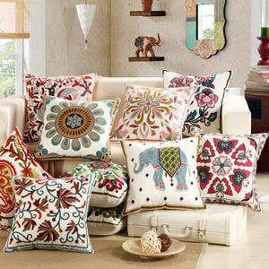 Copricuscino ricamano decorativo per la casa all'ingrosso stile <span class=keywords><strong>etnico</strong></span> copricuscino ricamato divano federa decorazione per la casa CN;ZHE - Product Image 1