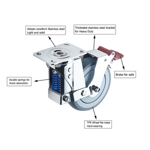 Industrielle stoß dämpfende Hoch leistungs rollen TPR-Rad Feder belastete Lenk rollen mit Stoßdämpfer - Product Image 6