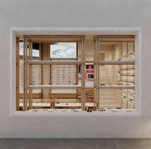 ออกแบบตกแต่งภายในร้านแว่นตาสมัยใหม่แบบ 3 มิติ ตู้โชว์แว่นตาไม้ เฟอร์นิเจอร์ร้านแว่นตาสำหรับการปรับปรุงร้านค้า - Product Image 2