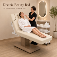 Elektrische Spa-Behandlungsliege mit Gesichtsloch, höhenverstellbar, Holzgestell, PU-Leder, Massageliege für Salon und Klinik