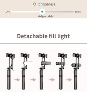 L15 avec 9 niveaux de luminosité Parapluie de lumière d'appoint détachable Trépied Selfie Stick 1.11m de long, 43.3 pouces <span class=keywords><strong>Selfiestick</strong></span> - Product Image 5