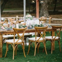 Prix de gros bois massif dos croisé événement banquet mariage extérieur ou intérieur chaise salle à manger chaise