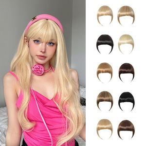 JZW all'ingrosso capelli frangia parrucchino biondo Bang parrucche sintetico 8 pollici extension Clip In parrucchino frangia per capelli per le donne - Product Image 1