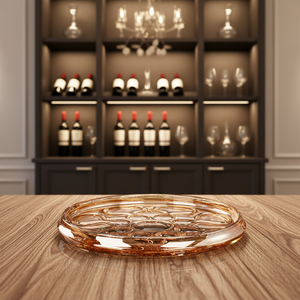 37.8cm amber hollow flat Home Decoration Wedding crystal glass Candy Storage Container Glass Candy fruit bowl - Product Image 3