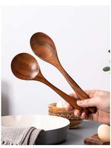 Juego de Utensilios de Cocina <span class=keywords><strong>Zulay</strong></span> de 9 Piezas de Madera de Teca con Acabado Liso Antiadherente y Agarre Cómodo - Juego de Regalo de Cocina de Teca Natural - Product Image 3