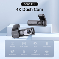Caméra embarquée LNDU D600pro 4K+1080P HDR à double objectif, écran 0,96 pouce, GPS intégré, WiFi, enregistrement DVR