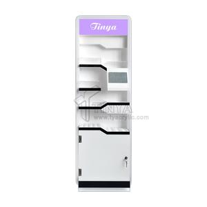 Support de présentation de cosmétiques au sol en acrylique Tinya avec éclairage LED, multi-niveaux avec armoire, étagère de maquillage de vente au détail pour magasin de cosmétiques de marque - Product Image 2