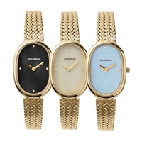 Montres à quartz de mode, petites, personnalisables avec nom, pour filles et femmes, en acier inoxydable brillant, minces, étanches, vintage, de luxe, boîtier ovale de 18 mm