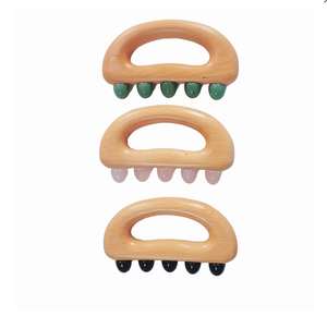 Five Jade Round-Tooth Cat Head Gua Sha <b>Tool</b> For Belt Vessel Shoulder & Neck Meridian Dredging Full-Body Handheld <b>Massager</b> - Product Image 5