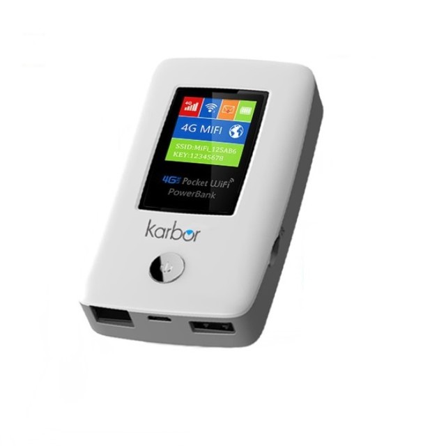 Karbor 4G Hotspot Portable WiFi Router Mifis SIM Card Slot LTE Modem Wireless Repeater 300Mbps Max LAN Data Rate VPN VoIP