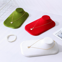 Ensemble de présentoirs à bijoux en velours, support pour colliers rouge, olive, blanc, pour boutique, showroom, bijouterie, décoration intérieure