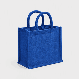Sac de courses en jute orange avec logo personnalisé, poignées en corde à fermeture éclair personnalisées, fond carré tissé, taille moyenne - Product Image 2