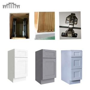 Armoires de cuisine à portes et tiroirs en bois massif MDF à panneau surélevé et à cadre sans cadre de taille standard américaine contemporaine pour projet - Product Image 5