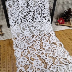 Rộng <span class=keywords><strong>18Cm</strong></span> Mới Căng Trắng Ren Đan Thanh Lịch Ren Đàn Hồi Vải Cho Đồ Lót Và Trang Phục - Product Image 3