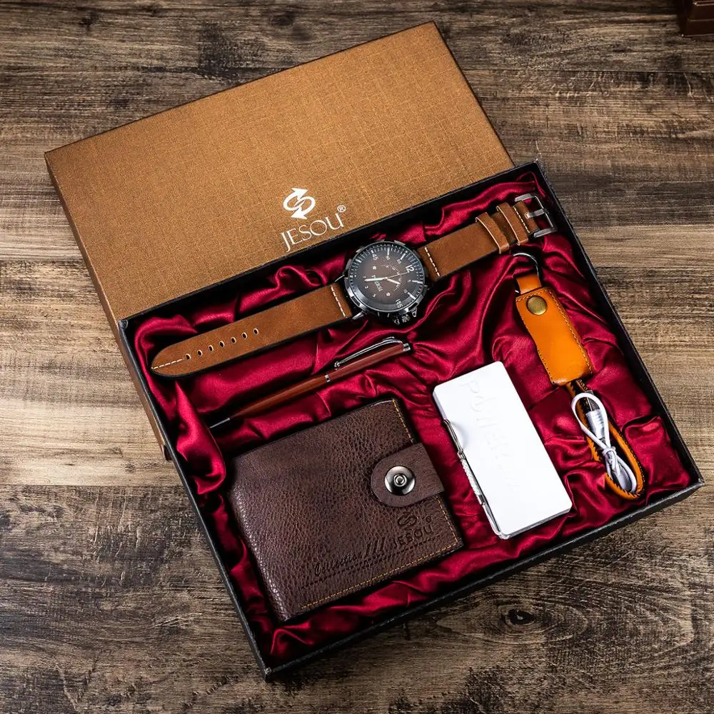 Мужской подарочный набор изысканная упаковка часы + бумажник ручка Data Line Творческий комбинированный набор