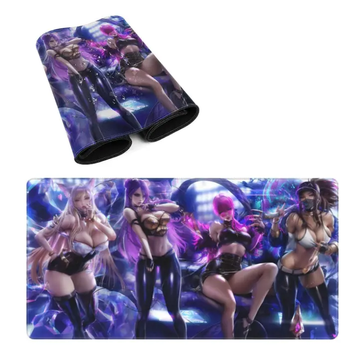 Custom Big Size League Of Legends Pattern Mouse Pad Computer Table Gaming Rubber Lock Edge Mouse Pad