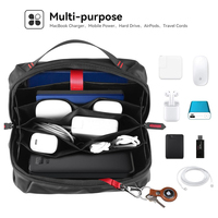 Organisateur de cordon électronique technique de luxe résistant à l'eau de voyage avec logo personnalisé pochette de rangement pour accessoires de câble USB sac de kit technique