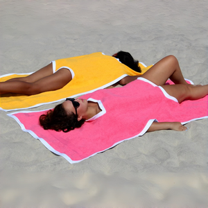 Toalla de Playa 2 en 1 para Mujer, 100% Algodón, Tipo Terry, para Tomar el Sol, Toallas de Playa Personalizables con Logotipo - Product Image 1