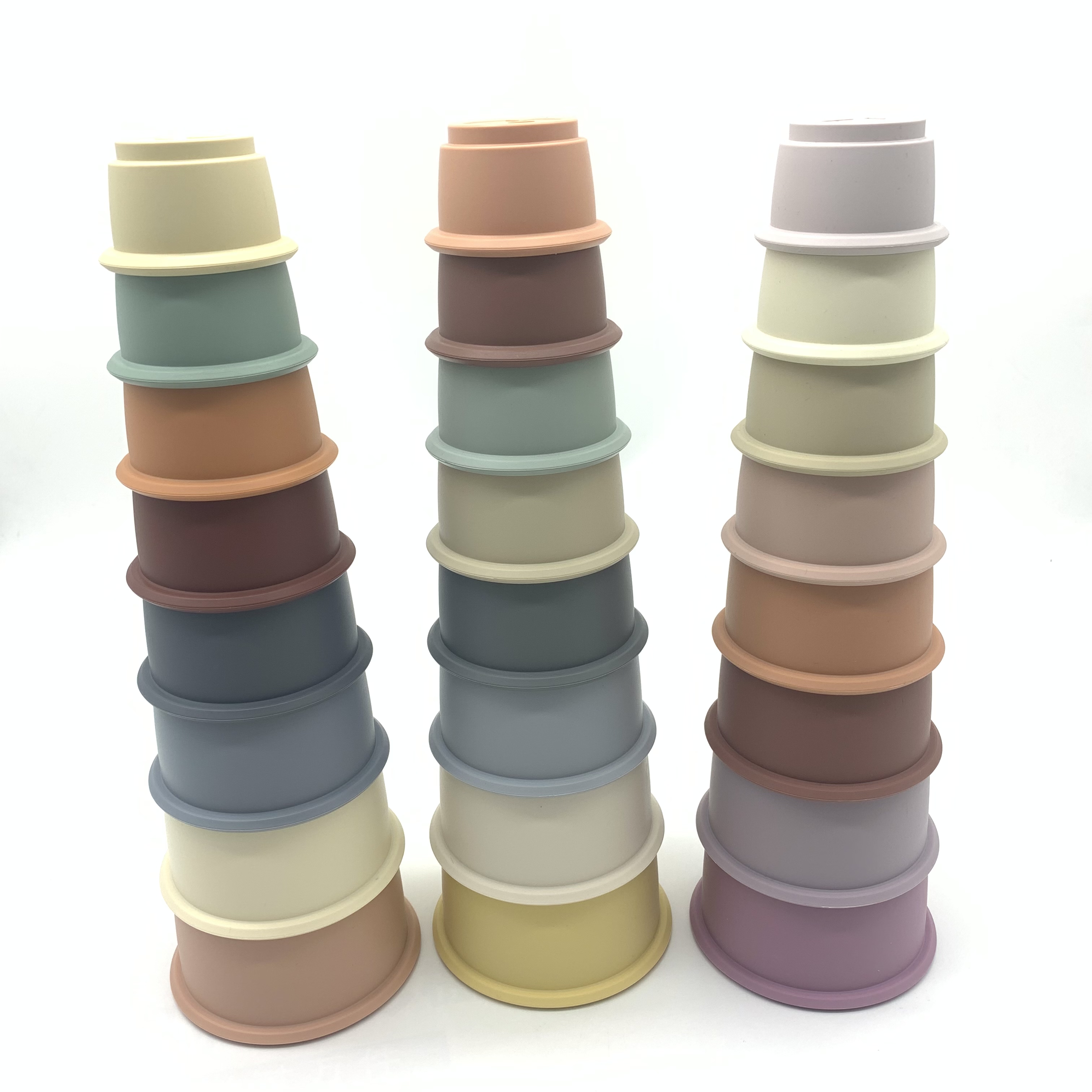 8 шт. Детские Красочные раннего развития интеллекта подарок складной башня укладки чашка игрушки силиконовые стек игрушка