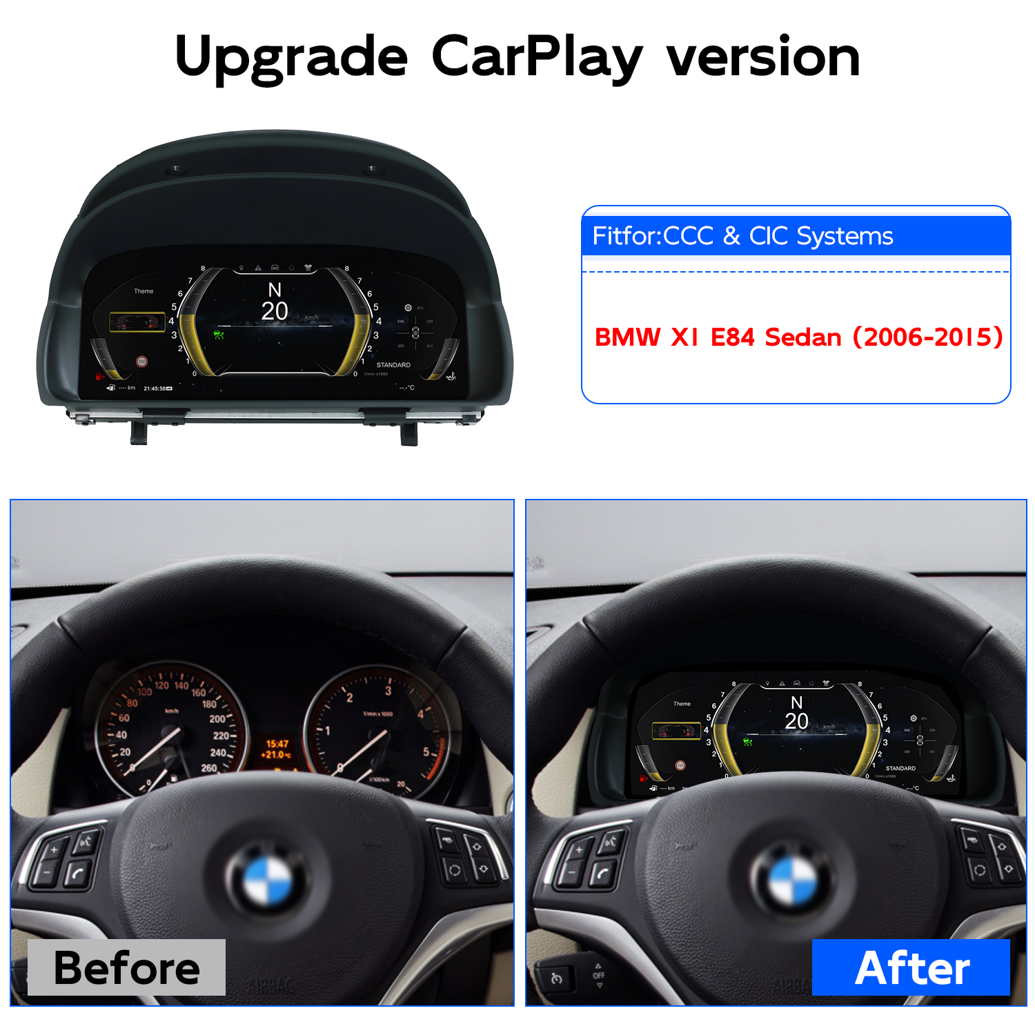 Pour tableau de bord LCD BMW