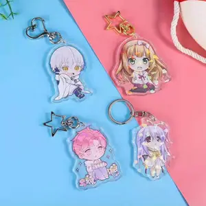 Vente chaude En Plastique porte-clés Fournisseur Holographique En Gros Imprimé Anime Acrylique Porte-clés