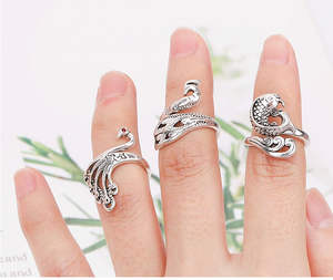 Anello all'uncinetto anello ad anello all'uncinetto anello in filato per dito anello per maglieria regolabile all'uncinetto per guida al filato per dita per maglieria più veloce - Product Image 4