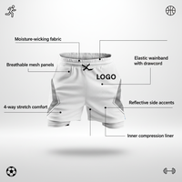 Fan-Fußballshorts 160gsm Gestrickt - Herren Casual Sportshorts mit Kontrastpaspeln für Sommer-Sport und Strand