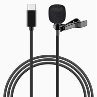Microphone à condensateur filaire à clipser sur le revers, omnidirectionnel, adapté pour iPhone/Android/Windows/Ordinateur
