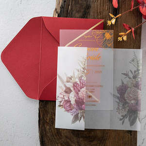 Invitaciones Acrílicas de Lujo Europeas de Diseño Fantasía, Tarjeta de Menú de Boda Transparente de Acrílico de 5x7 Pulgadas - Product Image 4