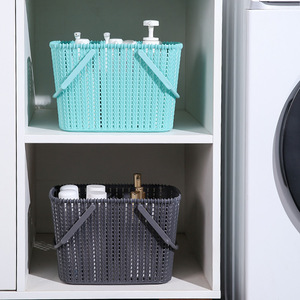 Bathroom Storage Basket Rectangle Dark Gray <b>Light</b> Green Eco Friendly Standing Type Multi Functional Household <b>Bath</b> Organizer - Product Image 3