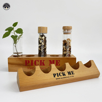 Présentoir en bois de haute qualité pour tubes en verre supports en bois imprimés ou gravés avec votre logo