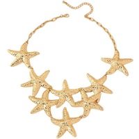 Nouveau Collier Étoile de Mer Géométrique Cinq Branches en Métal Électroplaqué, Style Punk Européen et Américain, Vente Directe Usine, Tendance Rongsong