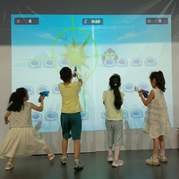 Jeu interactif mural de projection de balles à lancer en intérieur pour enfants, jeu de projection au sol, Naughty Fort Paradise