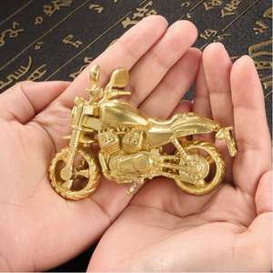 Messing Motorrad Ornamente Handwerk 3D mobile Motorrad Statue Dekorationen Spielzeug - Product Image 3