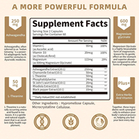 OEM 10 en 1 Capsules végétaliennes pour la santé du cortisol, Ashwagandha, Magnésium, Camomille, L-Théanine, Complément pour l'équilibre du stress chez les adultes