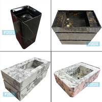 Meubles de salle de bain brillants de luxe légers et durables en pierre naturelle lavabo en marbre blanc avec tiroirs