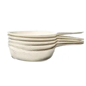 Biodegradable Mini Sugarcane Stew Pan Dessert Plate For Restaurant