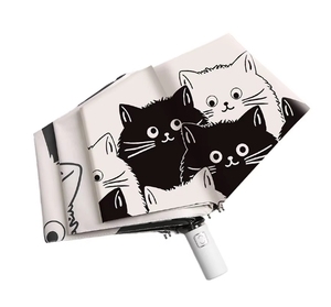 <span class=keywords><strong>Parapluie</strong></span> automatique 3 plis de haute qualité avec poignée en plastique imprimée UV à 8 nervures Design moderne pour le pliage de voyage - Product Image 2
