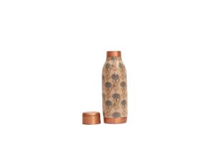 Premium Designer Enameled Copper Bottle - Antique Floral Print Leak-Proof <b>Drinkware</b> for Luxury Home & Hotel Gifting - Product Image 2