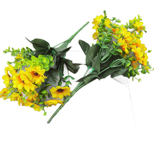 Bouquet de tournesols artificiels Wen Hope, fleurs en soie jaunes, décoration de mariage, décoration de la maison et du bureau - Product Image 5